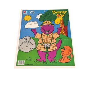 Vintage Milton Bradley Tray Puzzle 4364-2 3-5yr 25pcs Safari Barney 1992